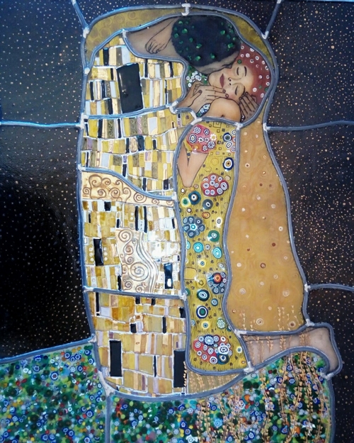 Le baiser d'après Gustav Klimt